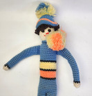Vintage Handmade Crochet Tall Doll Figure  Large 18  Handmade Creepy Clown