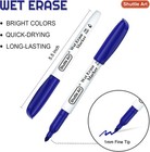 Shuttle Art Wet Erase Markers 15 Pack Blue 1mm Fine Tip  Smudge-free Markers