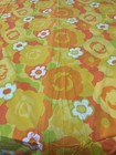Vintage 70s Wamsutta Orange Yellow Mod Flower Power Twin Sheet Set 4 Pc