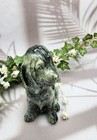 Large Xiuyan Jade Dog Statue  Figure  Crystal Dog  Hand Carved Gemstone Canine 