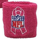 1 Pair Nfl Wristband Pink Breast Cancer Awareness 100  Cotton Nfl Licensed New