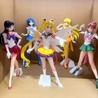 9in Sailor Moon Anime Figure Sailor Mars Mercury Jupiter Venus Saturn Figurine