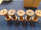 5 Antique Wooden Textile Bobbins   Spools