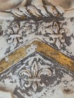 Antique 19th C Hand Carved White Marble Heraldic Shield Plaque Fleur De Lis