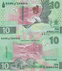Zambia 10 Kwacha 2024 2025 P 62 Unc Aa Fist Prefix 1 2 Bundle Lot 50 Pcs