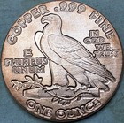 Indian Head 1 Oz Avdp  999 Fine  Copper Round Coin