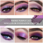 9colors Eye Shadow Palettes Makeup dark Purple Plum Lavender Mauve Black Smoky E