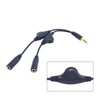 3 5mm Stereo Male To Double 3 5mm Female Audio Headphone Y Splitter Cable With V