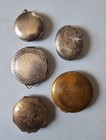 Five  5  Vintage Or Antique Compacts  Langlois  Hudnut  Djerkiss  More 