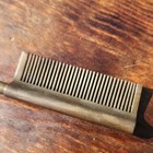 Vintage Bronze Metal Hair Comb 5 In Coil Spring Handle Hot Comb