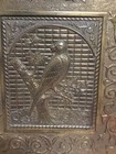 Rare  Antique Fireback Cast Iron Fireplace Insert Parrot In A Tree Just Stunning