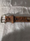 Vintage Dun Dee Belt Kansas Tooled Leather Size 28   Western Horses Stagecoach