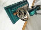 Vintage Casige German Toy Sewing Machine British Zone Teal Blue