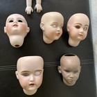 Lot Of  Antique Reproduction Doll Parts Heads   Arms   Wig Only For Doll Making
