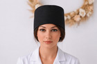 Black Solid Scrub Surgical Or Hat Surgery Cap Cotton