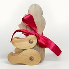 Vintage Wooden Teddy Bear Handcrafted Jointed Wood  Bear Shelf Sitter