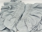 New Set 2 Greenrow Linen Ruffle Crochet Euro Shams  Pearl Blue