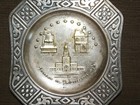 Vintage 6  X 6  Souvenir Of Philadelphia Metal Tray Liberty Bell Betsy Ross Hous
