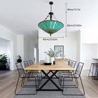 Vintage Stained Glass Pendant Lamp Tiffany Style Ceiling Fixture Hanging Light