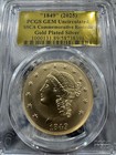 Lots Of 3    1849    Gem Unc Ssca Commemorative Gold Plated Silver Coins