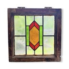   Antique Arts   Crafts Stained Glass Window Panel Architectural Salvage 17 75   
