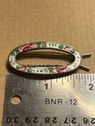 Vintage Guilloche Enameled Barrette Hair Clip Pink Flowers Set