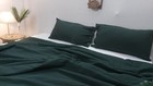 Emerald Green  Linen Bedding Set Queen Comforter Twin Full Queen King Duvet Set