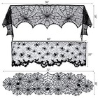 5pack Halloween Decorations Tablecloth Runner Black Lace Round Spider Cobweb 