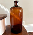 Vintage Hazel Atlas Glass Company Amber Brown Apothecary Bottle Jar Pharmacy 13 