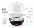 Black Electric Egg Boiler Cooker Automatic Rapid Egg Steamer 7 Egg Capacity