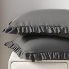 Soft Brushed Microfiber Ruffle Pillow Shams Set Of 2  Standard queen king Size