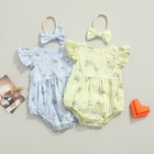 Newborn Baby Bodysuit Romper Infant Girl Jumpsuit  headwear Kids Clothes Outfit