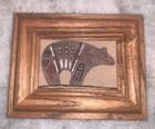 Original Bear Navajo Native American Indian Sand Art Frame 3 7   x4 7    Fred Harvey