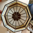 Tiffany Style Stained Glass Flush Mount Octagon Ceiling Light Fixture Vintage