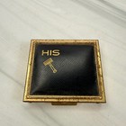 Vintage Gillette Safety Razor Travel Kit Gold Tone His Case Mirror