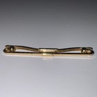 Vintage Collectible Tie Collar Bar Clip  Gold Tone Great Curled Ball Ends Swank