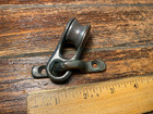Vintage Bronze Thick Bullet Block 1  Sheave  7 16  Line W mount  Great Patina  