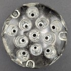 Vintage Heavy Glass Flower Frog 11 Hole Floral Arrangement Stem Holder 3    Euc