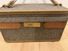 Vtg Hartmann Tweed   Belting Leather Train Case Luggage Makeup Cosmetic Carry On