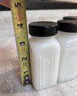 Eight  8  Vintage White Milk Glass Jars 4 25    X 1 75   