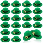 24 Pcs Mini St Patrick s Day Leprechaun Hats Figurine  3 15 Clover Gold Buckle
