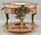 Cafe Brulot Stand   Bowl  Copper  Brass  Devils  Vintage  Legion Heinrichs