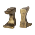 Set Of Two 6  Gold Metal Decorative Bookends