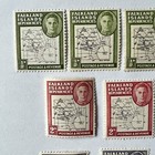 1946-1948 Falkland Islands Map Lot Of 10 Mint Stamps King George Vi  1