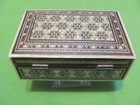 Vintage Wooden Jewelry Trinket Box Inlay Mother Of Pearl 6  X 4  X 2 1 4  