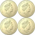 Australian Dinosaurs Set Of 4 One Dollar 2022 Rare Coins Dino  1 Dinosaur - Unc