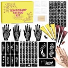126 Pcs Temporary Tattoos Stencils Kit temporary Tattoos Kit - 6 Pcs 2 Colorb   