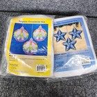 2 New Sunrise Craft Sequin Ornament Kit Set Of 3 Peace Sign Star Starry Night