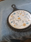 Cast Iron Ceramic Tile Trivet Goose Kitchen Decor Taiwan Vintage