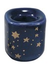Celestial Blue Chime  mini Taper  Candle Holder With Gold Stars 